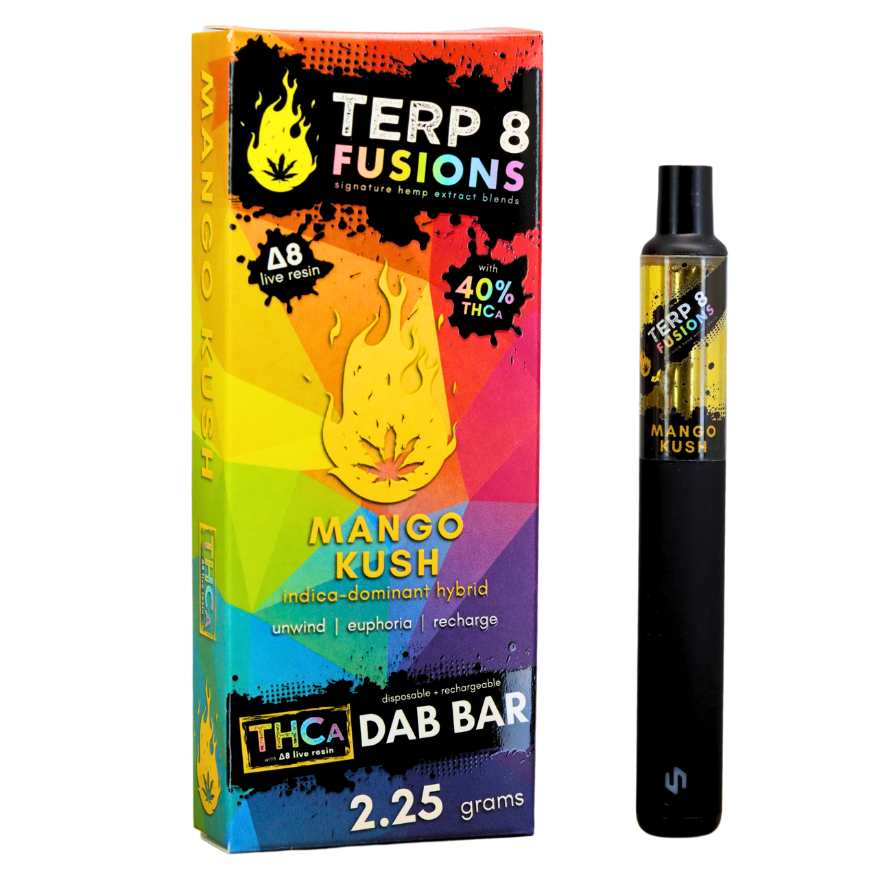 Mango Kush 2.25g THCA + D8 Live Resin Disposable Dab Bar | Terp 8