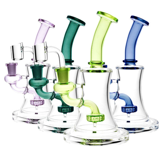 Oil Can Disc Perc Rig - 8" / 14mm F / Colors Vary