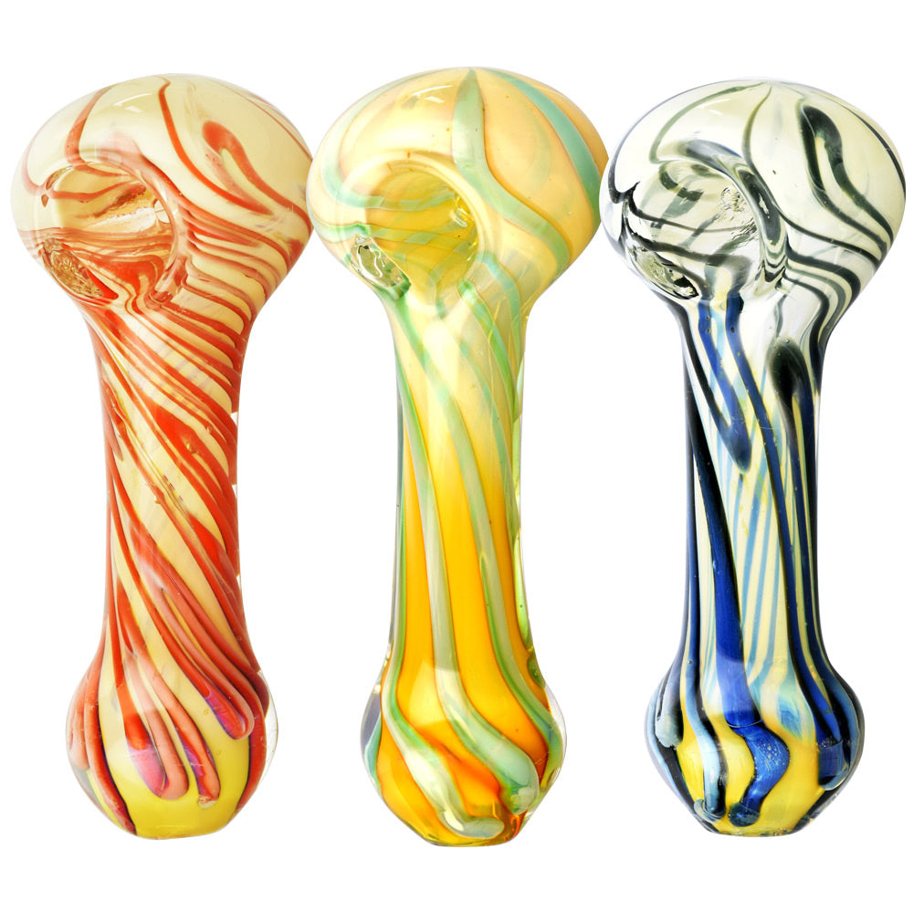 Swirl Spoon Pipe - 3.75" / Colors Vary